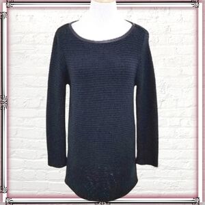 Zara Black Knit Crew Neck Sweater Size Sm